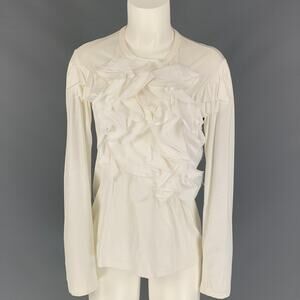 JUNYA WATANABE Size S White Applique Long Sleeve Blouse